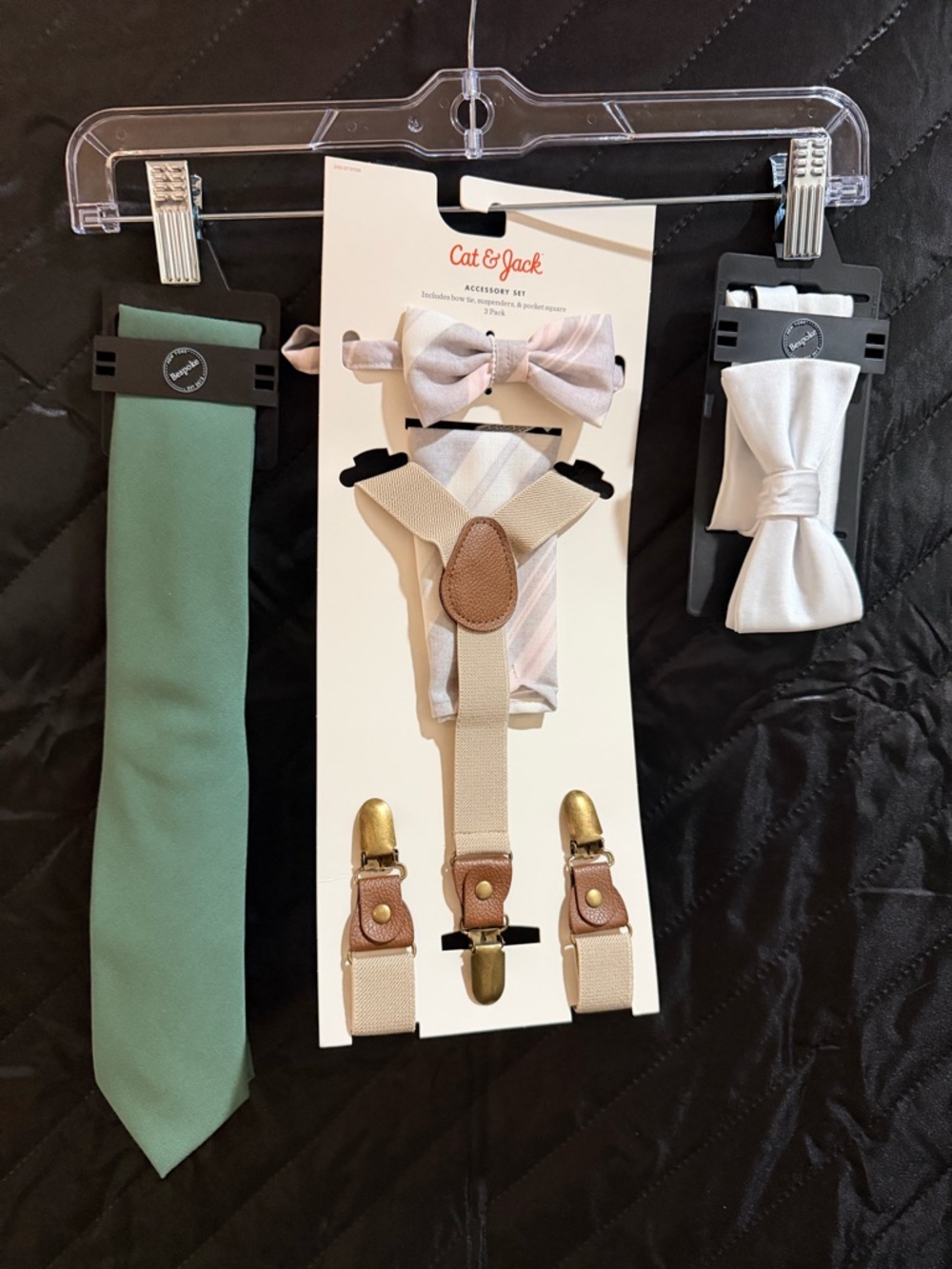 Kohl's and Bespoke Tie & Bow Tie Accessory Set in Green, Cream, White